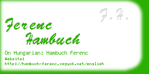 ferenc hambuch business card